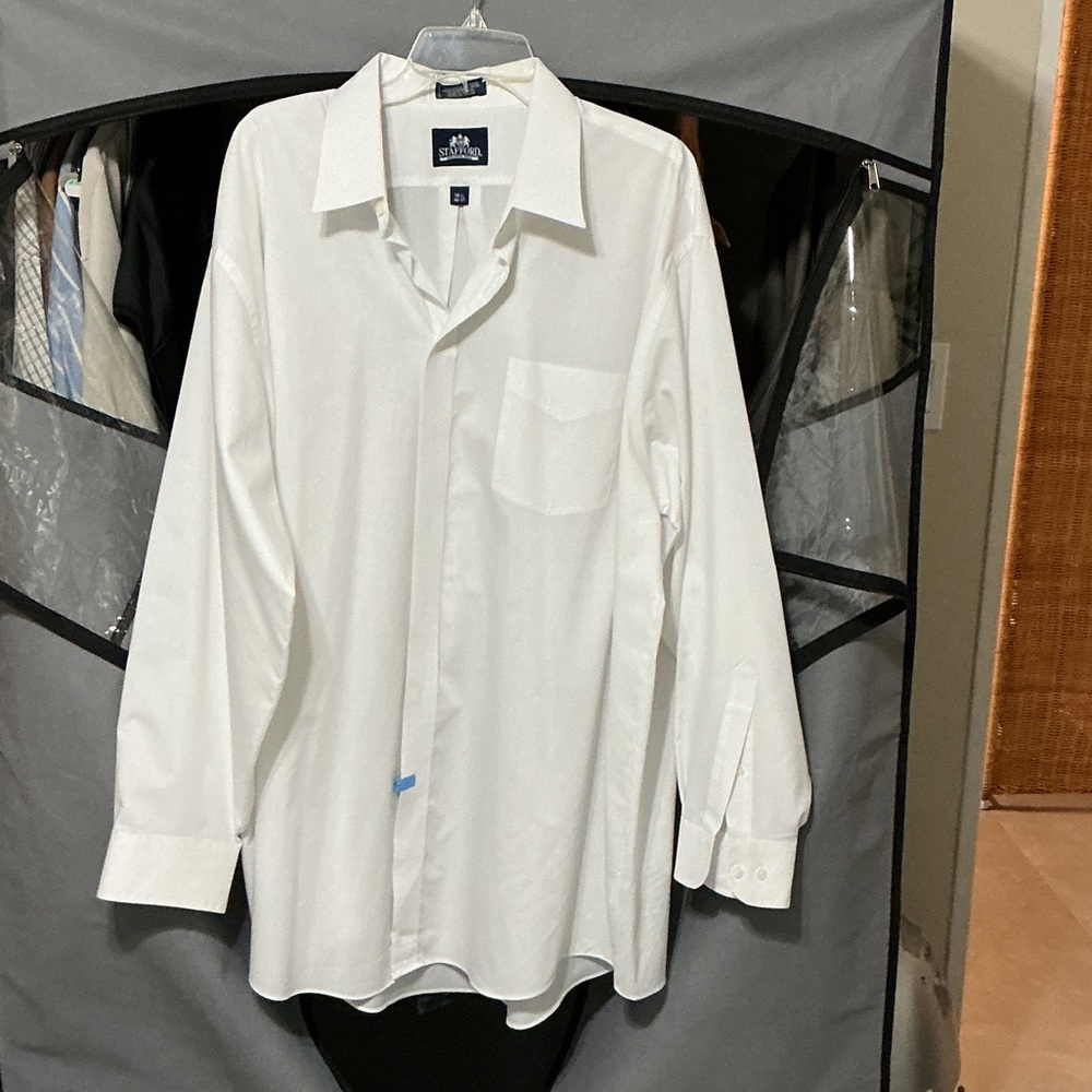 Stafford Crisp White Men's Dress Shirt